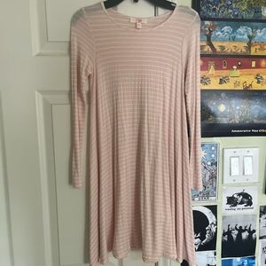 Medium GB girls salmon striped dress